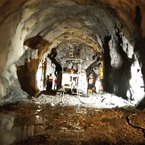 Tunnel construction crew at work